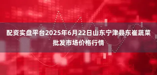 配资实盘平台2025年6月22日山东宁津县东崔蔬菜批发市场价格行情