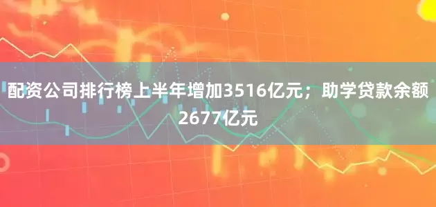 配资公司排行榜上半年增加3516亿元；助学贷款余额2677亿元